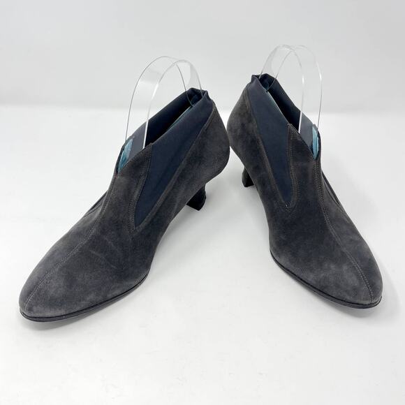 Thierry Rabotin Women's Premium Suede Leather Narrow Booties EU 39 US 8.5 Gray - Picture 1 of 15